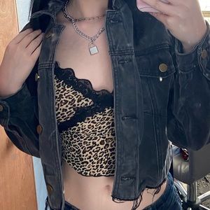 Fashion nova Black Distressed Denim Jacket